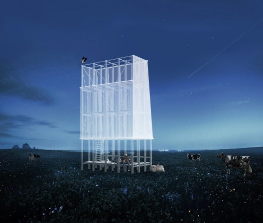 Observatório do Campo e das Estrelas, modelo em computação gráfica, Ceibas, Entre Rios, Argentina, arquitetos Cássio Sauer e Elisa T Martins