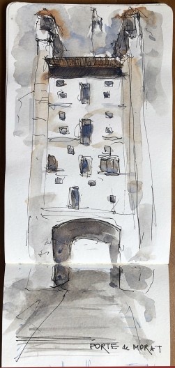 Porte de Morat. Lápis e aquarela sobre papel 200g/m2