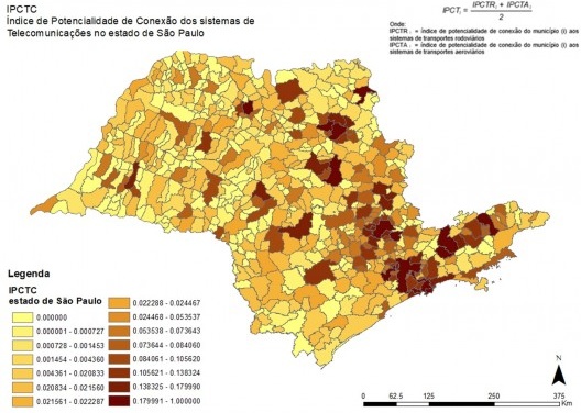 Índice de potencialidade de conexão dos sistemas de telecomunicações, 2018