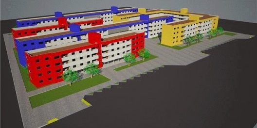 Vista das disposições das Habitações