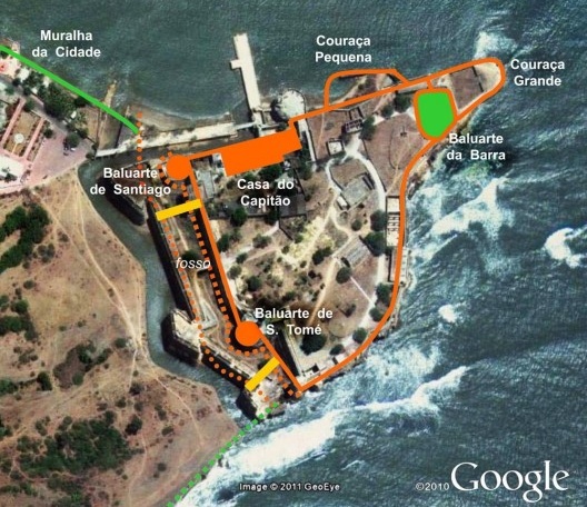 Estrutura fortificada inicial da fortaleza de S. Tomé em Diu