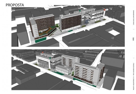Prancha etapa de proposta arquitetônica, bairro do Bom Retiro