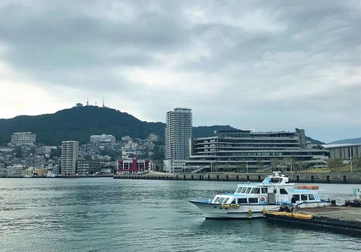 Imagem da baía de Nagasaki, Japão