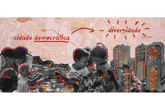 Colagem cidade democrática e diversidade
