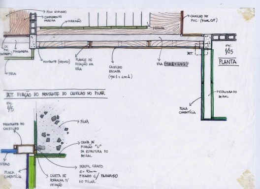Reforma e ampliação O2 Filmes, croquis, São Paulo SP Brasil, 2013. Arquiteta Cristina Xavier