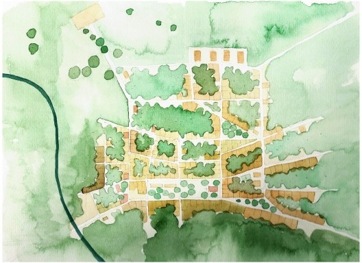 Desenho de memória, mapa da cidade de Morro da Garça, 2016
