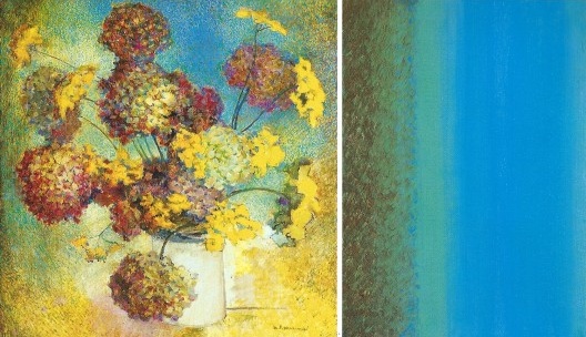 Marinella Pirelli, díptico Ortensia, Spazio Azzurro, 1980