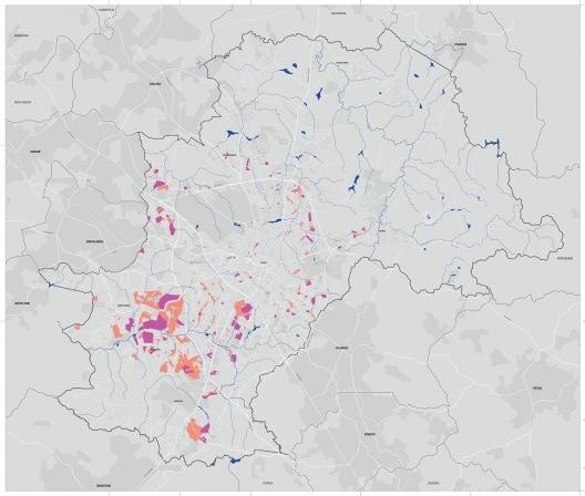 Mapa das ZEIS de regularização e Indução (vazios urbanos)