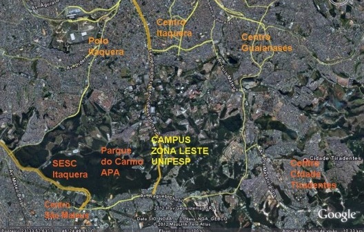 Contexto urbano ao redor do Campus