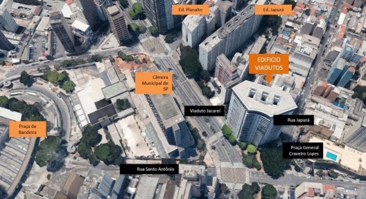 Edifício Viadutos, arquiteto João Artacho Jurado, 1956. Imagem de localização do edifício