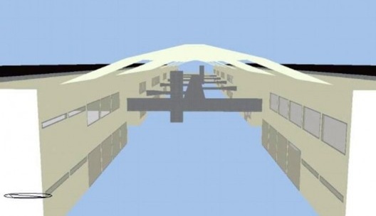 Modelo renderizado do interior da edificação