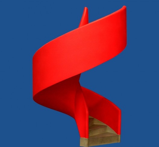 Escada helicoidal da Casa Bettega, maquete, Curitiba, 1949. Arquiteto Vilanova Artigas