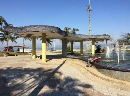 Praça do Boqueirão, marquise e fonte, Santos, 03/09/2016