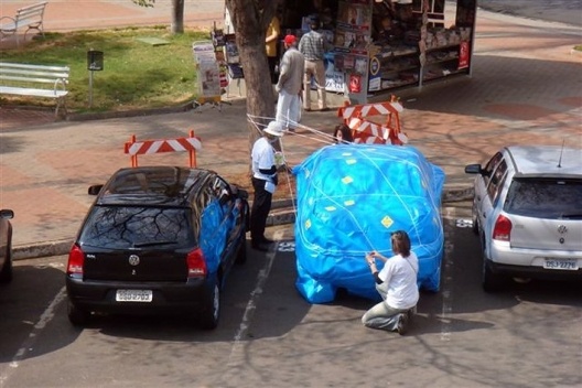 Empacotamento nas praças Toledo de Barros e Dr. Luciano Esteves