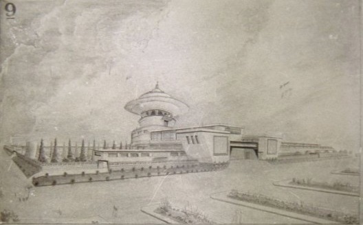 Proposta apresentada no Concurso para o Monumento aos Mortos na Segunda Guerra Mundial. Perspectiva