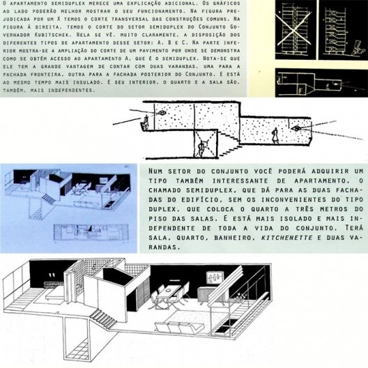 Conjunto JK, folder publicitário explica semi-duplex e suas particularidades