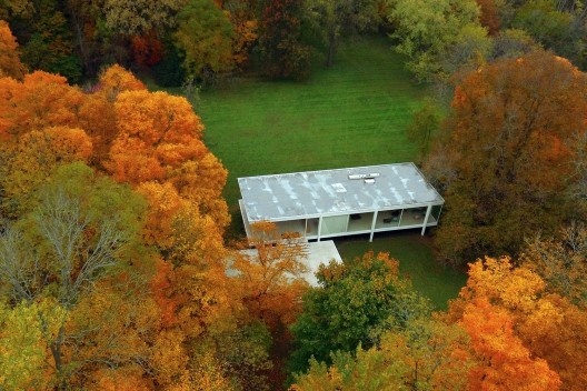 Casa Farnsworth, Plano, Illinois, Estados Unidos, 1951. Arquiteto Ludwig Mies van der Rohe