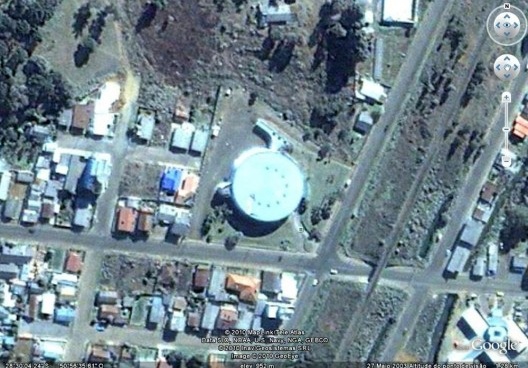 Foto aérea da implantação da Casa do Povo