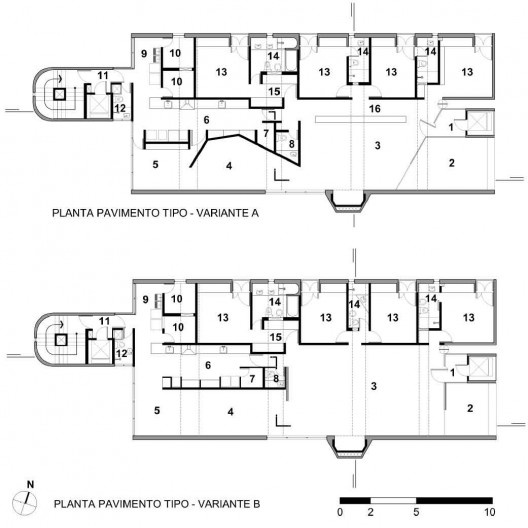 Edifício Aspen, plantas pavimento tipo variantes “A” e “B”