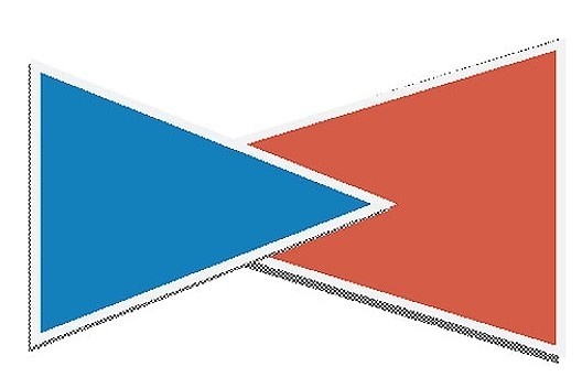 Desenho representando a interseção do triângulo da cobertura e do adro