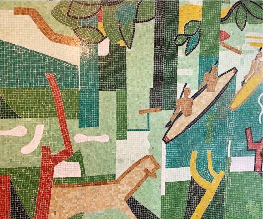 Fragmento de mural presente no condomínio, também retratado na edição 237 da revista Acrópole, de 1958