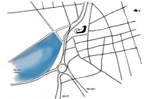 Desenho de localização do edifício da FIEP, Campina Grande, PB.