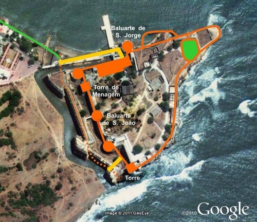 Estrutura fortificada da fortaleza de S. Tomé em Diu no período entre cercos