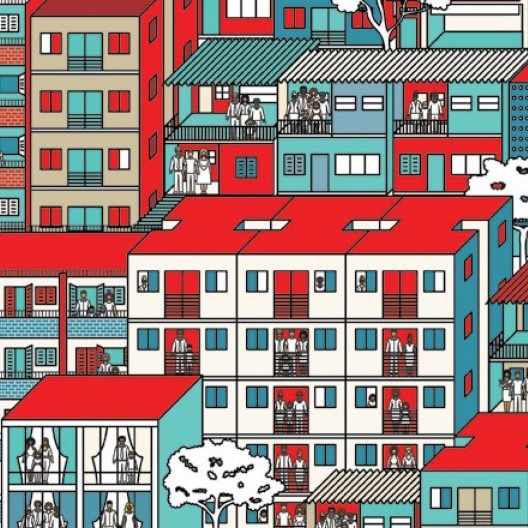 Plano Municipal de Habitação de São Paulo: caderno para discussão pública, detalhe da capa, publicação da Sehab/PMSP, 2016