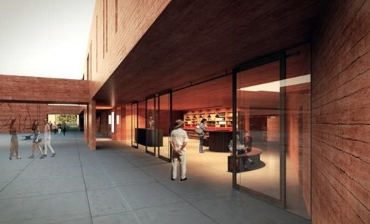 Museu das Missões, acesso ao novo museu junto ao pátio, São Miguel RS, 2015. Escritório Brasil Arquitetura e arquiteto Carlos Eduardo Dias Comas