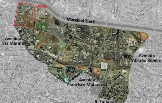 Perímetro da OUC – Agua Branca e Área de intervenção, disciplina Desenho Urbano e Projeto Arquitetônico VI
