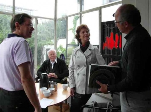 João Francisco Noll, Gottfried Böhm, Silvia Odebrecht e Paul Böhm e, escritório do arquiteto, Colônia, Alemanha