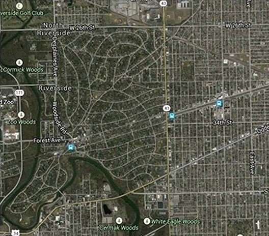 Tecido de Riverside e Chicago