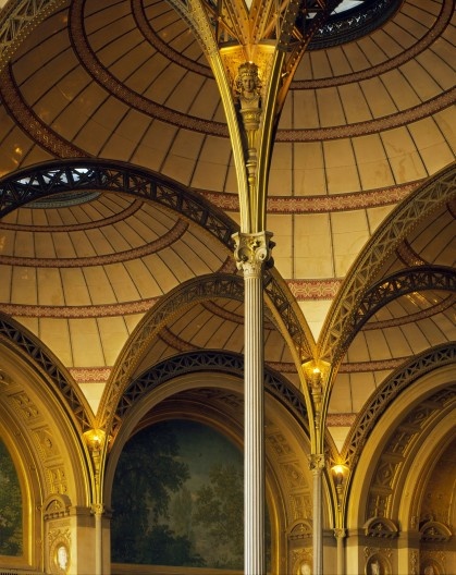Biblioteca Nacional, coluna e cúpula. Henri Labrouste, c.1850