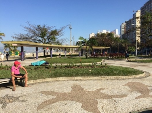 Praça do Boqueirão, piso, jardins, marquise, Santos, 03/09/2016