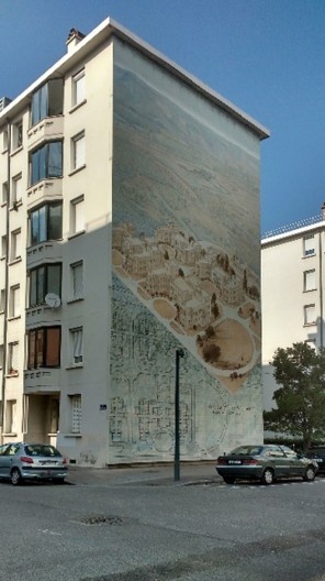 Museu Urbano Tony Garnier, mural Os estabelecimentos sanitários, Lyon, França