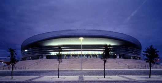 Pavilhão Atlântico, Lisboa, vista noturna. Arquiteto Regino Cruz + SOM