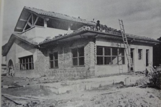 Construção da estação Banhado, 1942
