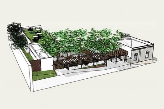 Casa do Capitãozinho, Uberlândia MG Brasil, casa e anexo, 3º lugar Concurso Sustentabilidade em Edificações Públicas. Estudante Camila Monteiro de Castro, 2008