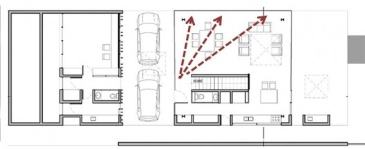 Casa Terraville, espacialidade do primeiro pavimento, Porto Alegre, 2010, Mapa Arquitetos