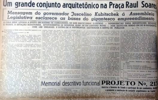 Jornal da época destaca matéria sobre o Conjunto JK