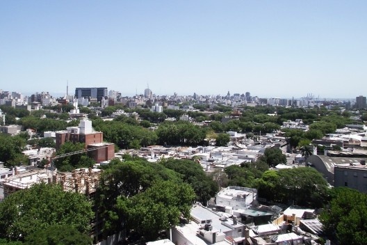 Montevidéu, vista da cidade da janela do hotel