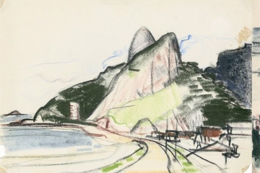 Desenho de viagem, Morro dos Dois Irmãos, Leblon, Rio de Janeiro