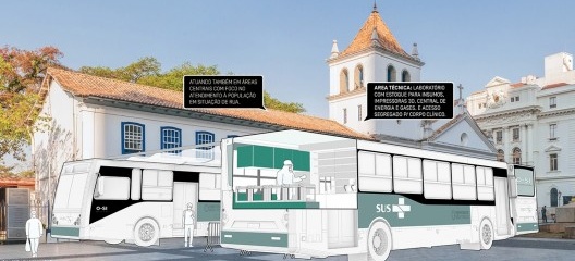 Ônibus de Saúde Imediata – O-SI. Arquitetos Andre Enrico Cassettari Zanolla, Antonio Roberto Zanolla, Rennan Carlos, Amanda Cunha (autores) / Democratic Architects