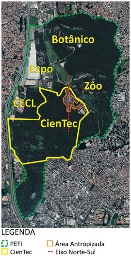 Foto aérea do Parque Fontes do Ipiranga